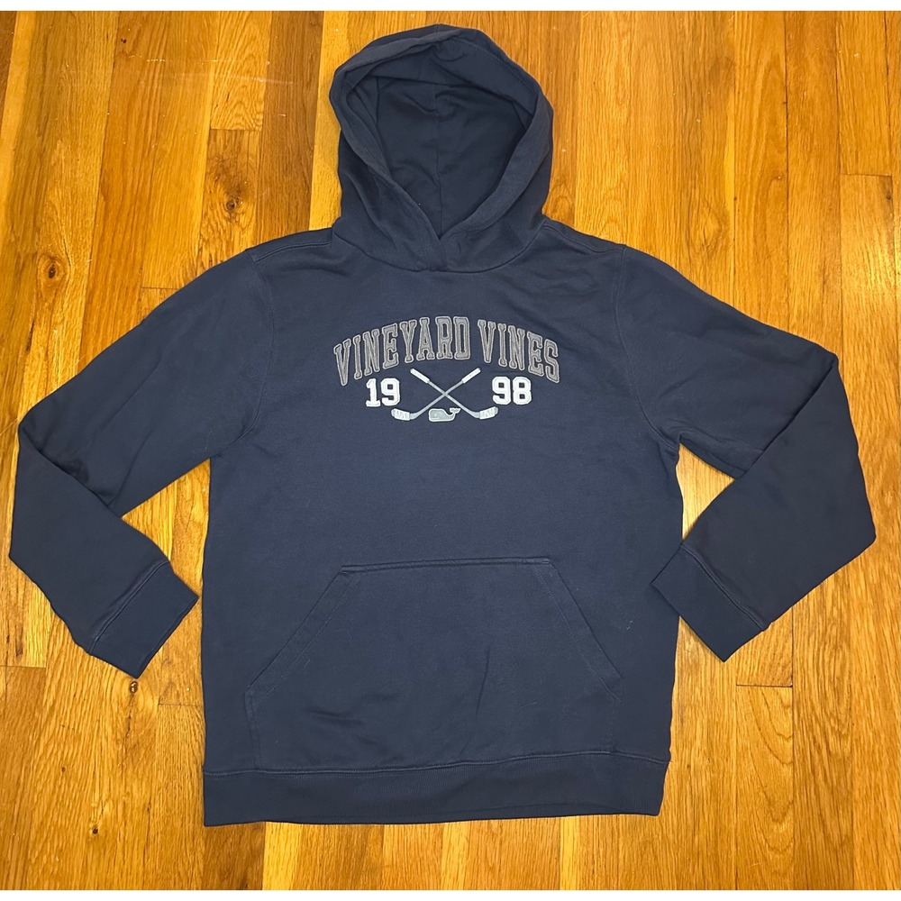 Vineyard Vines Kids XL 18 Navy Hockey Whale Graphic Pullover Hoodie 3K001781